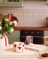 Alamkari India Ceramic Hand-Painted Berry & Pine Mug